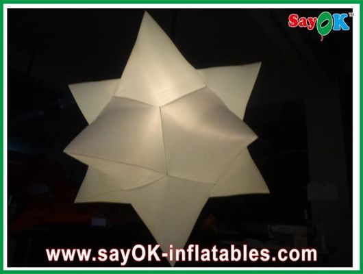 White Star Inflatable LED Light Dia 2m Nylon Cloth Customized For Party