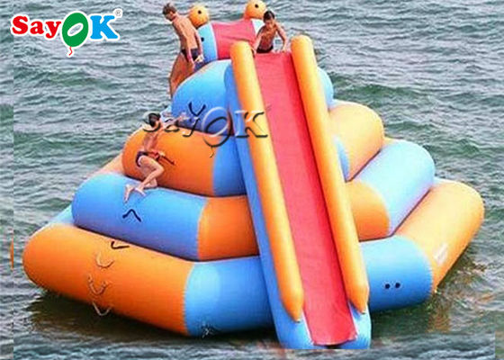 CE  Inflatable Water Toys / Commercial Inflatable Water Slide With Climbing Tower Water Toys For Lake