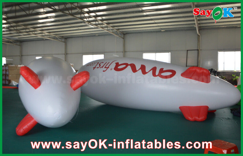 5m Floating Advertising Inflatable Balloon Helium Airplane Zeppelin For Promotion