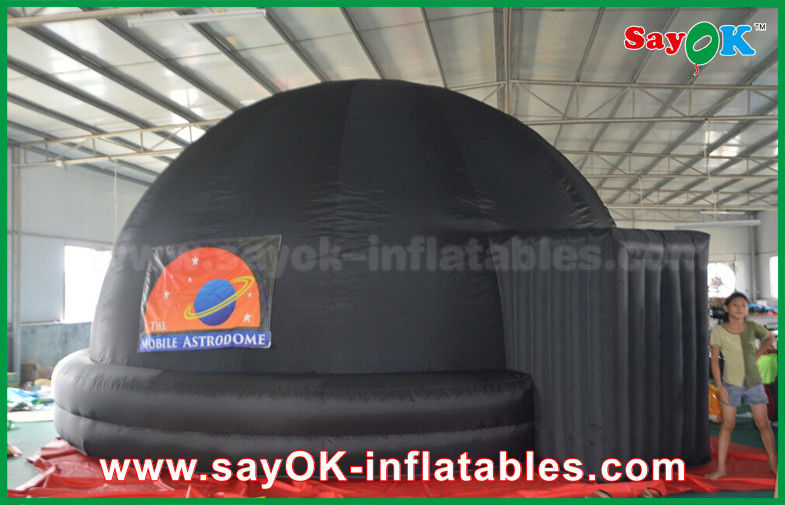 6m Black Inflatable Planetarium Dome Projection Screen Tent With Logo Print