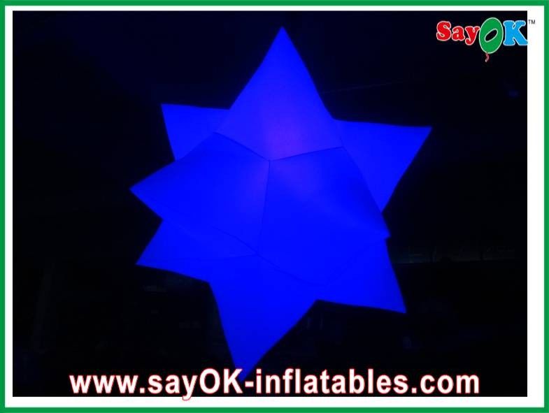White Star Inflatable LED Light Dia 2m Nylon Cloth Customized For Party