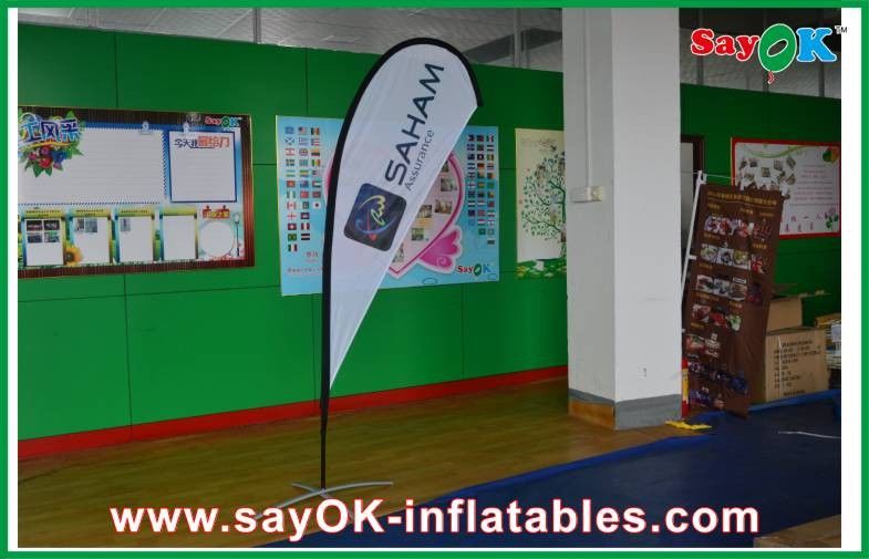 Advertsing Teardrop Flag Feather Customized With Logo Printing H 2.5m