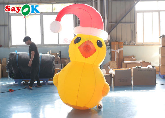 Noël 2m gonflable jaune Duck With Hat Courtyard Decoration