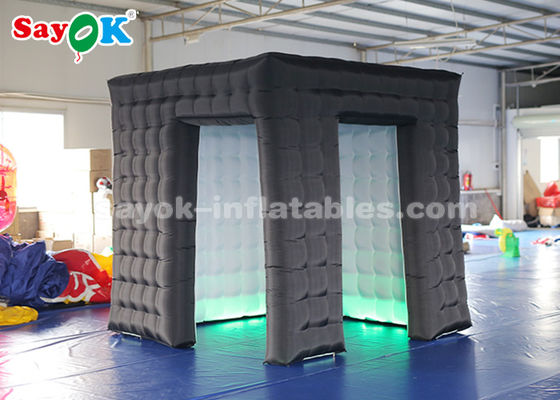 Cabine gonflable de photo de cube de partie en noir gonflable de tente pour annoncer la haute résistance de larme