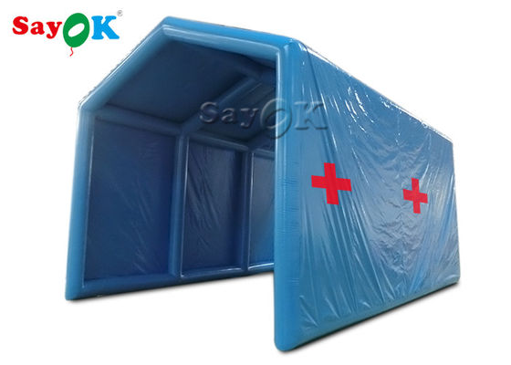 Tissu bleu d'Oxford de tente gonflable de cadre en dehors de la Manche gonflable de désinfection de tente de décontamination aseptisant la station
