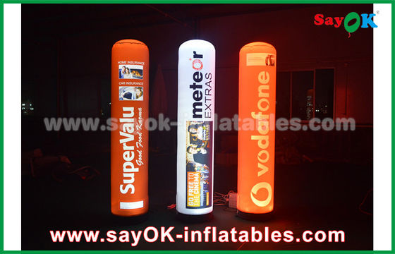 190T Nylon Tissu Inflatable Éclairage Décoration, 2m Publicité pilier gonflable Avec éclairage LED