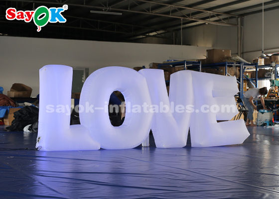 Éclairage LED en tissu blanc Lettre gonflable LOVE par télécommande à écran tactile