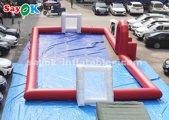 20*8m Tarpaulin en PVC rouge Jeux de sport gonflables Champ de football en plein air
