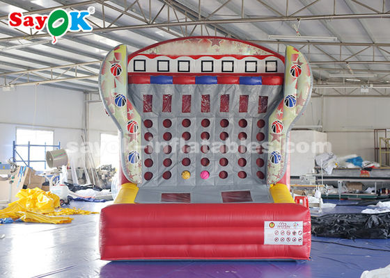 Les jeux gonflables de sports des jeux de plein air 0.4mm de bâche gonflable de PVC relient quatre 4 dans un match de basket de rangée