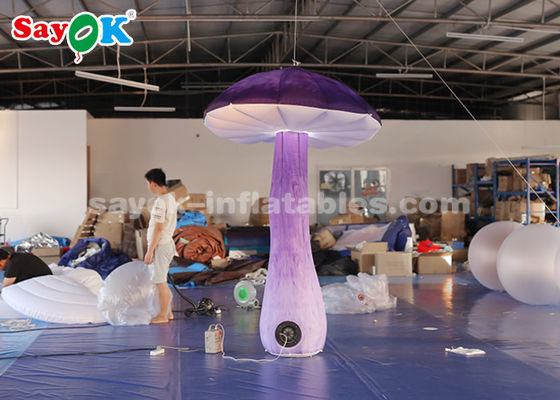 Incroyable décoration d'éclairage gonflable de 2,5 m pendu champignon avec souffleur