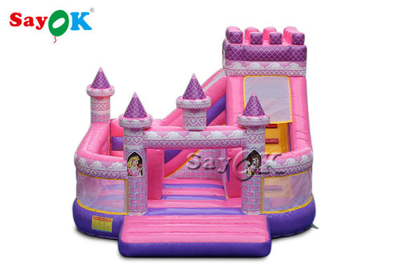 Enfant imperméable à l'eau princesse rose gonflable château de bouclage 5x5.5x4.2m