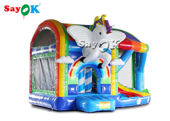 Terrain de jeux en plein air arc-en-ciel gonflable en PVC château gonflable