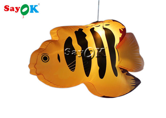 Parcs d'attractions Poissons tropicaux jaunes 2m Décoration d'éclairage gonflable