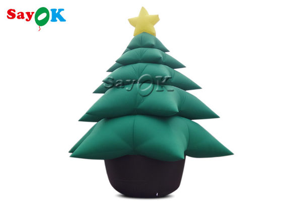 5m Décorations de Noël gonflables Arbre de Noël vert avec des ornements