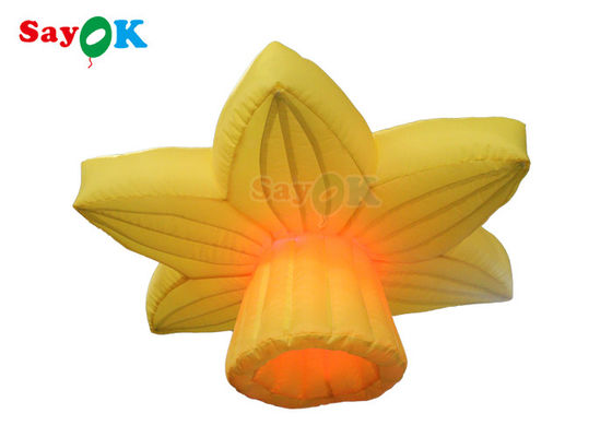 Décoration gonflable jaune d'éclairage de 1.0m accrochant des fleurs de rose avec la LED