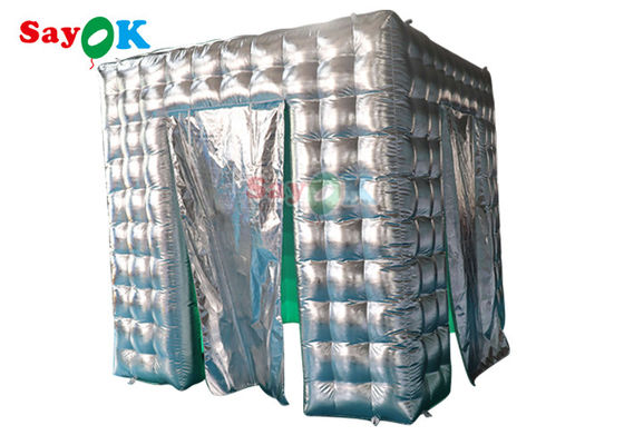 Cabine photo gonflable de tente de cube de partie de lumière extérieure de boîte de nuit annonçant la coutume
