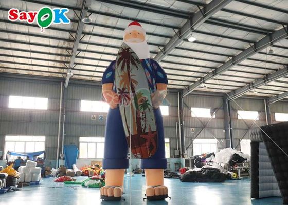 Modèle de décoration de Noël hawaïenne Père Noël gonflable sur la plage Taille 7,6m