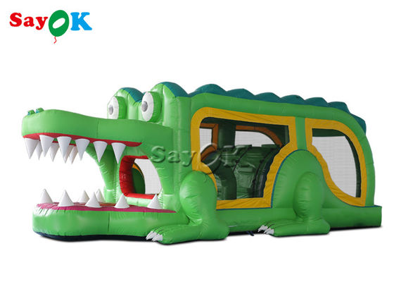 Glissière gonflable sautante extérieure intérieure Alligator vert Glissière gonflable 8x2.8x3mH