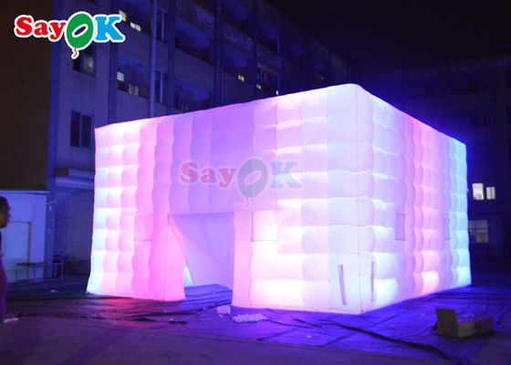 Tente gonflable de cube d'air personnalisée Photo Booth de mariage avec lumière LED colorée Tente gonflable d'air