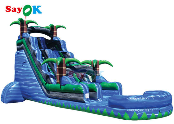Grand toboggan gonflable commercial en cuivre brun en PVC toboggan à eau maison de rebond en plein air d'été