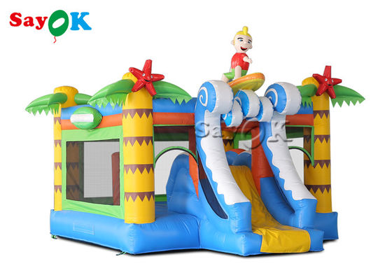 Château de saut gonflable à palmier avec toboggan tropical