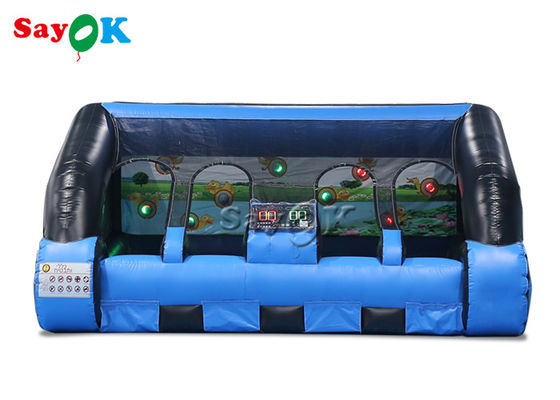 4.5x5x2.6mH Forme de voiture Système IPS gonflable Tir Galerie Jeu Noir Et Bleu